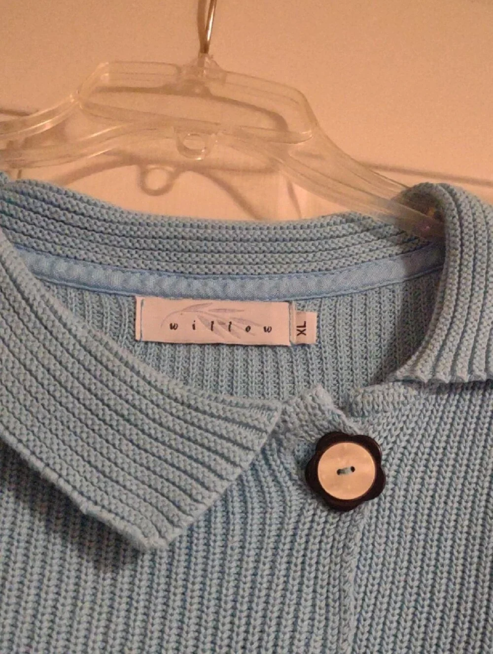 Willow Light Blue Ribbed Button-Front Cardigan - Picture 7 of 9